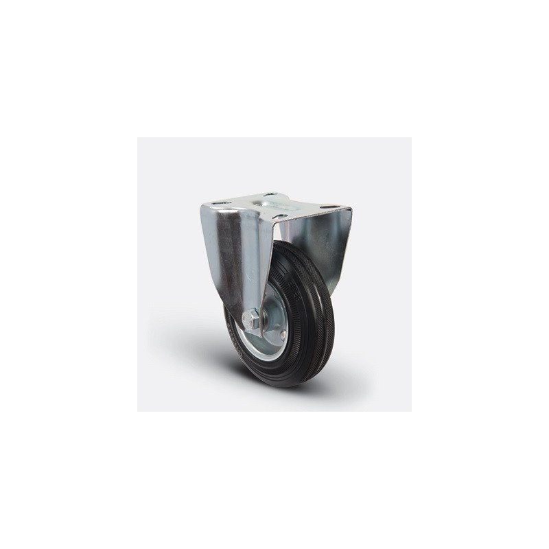 ROULETTE CAOUTCHOUC FIXE JANTE TOLE-150X40MM-EMES