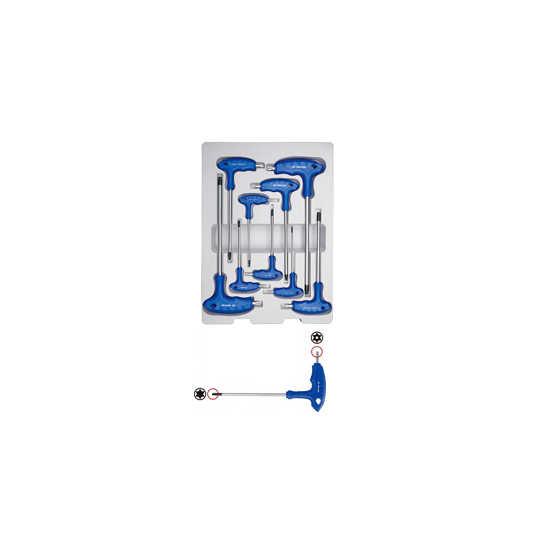 JEU DE 9 CLES MALES TORX EN L AVEC TROU-KINGTONY