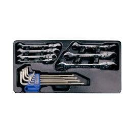 MODULE POUR SERVANTE 16PCS CLE CLIQUET/CLE MALE