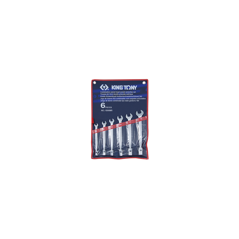 TROUSSE DE 6 CLES A DOUILLE ET FOURCHES ARTICULEE