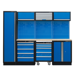 MOBILIER D'ATELIER 2640MM-17PCS-BLEU-KINGTONY