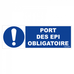 PLAQUE 450X150 MM PORT DES EPI OBLIGATOIRE-NOVAP