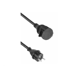 RALLONGE 1 PRISE NOIR|3G1,5x25M|IP44-ELECTRALINE